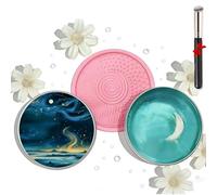 All-Natural Makeup Brush Soap,Silicone Makeup Brush Cleaning Pad With Soap,Deeply Cleans,For Brushes, Sponges, Powder Puffs, And Beauty Blenders.Vegan, Easy Rinse. (#A)