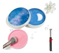 All-Natural Makeup Brush Soap,Silicone Makeup Brush Cleaning Pad With Soap,Deeply Cleans,For Brushes, Sponges, Powder Puffs, And Beauty Blenders.Vegan, Easy Rinse. (#C)