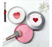 All-Natural Makeup Brush Soap,Silicone Makeup Brush Cleaning Pad With Soap,Deeply Cleans,For Brushes, Sponges, Powder Puffs, And Beauty Blenders.Vegan, Easy Rinse. (#B)