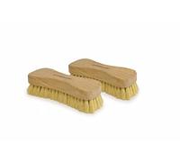 All-Natural Wooden Scrub Brush Set | Eco-Friendly Cleaning Brush Set with Tampico Bristles | Floor Scrub Brush & Shower Scrubber for Bathroom, Tub, Kitchen & Carpet | Sustainable Set - Pack of 2
