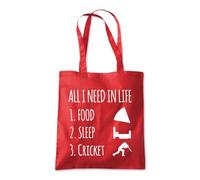 All Need in Life Is Cricket Tote Shopping Bag 10 Litres Capacity 42 x 38cm