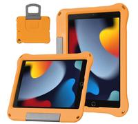 All-New iPad 9th / 8th / 7th Generation case.(iPad 10.2 Inch 2021/2020/2019), Lightweight & Shockproof Handle Stand Case Compatible with iPad Pro 10.5" / iPad Air 3 10.5" / iPad 10.2 (Orange)