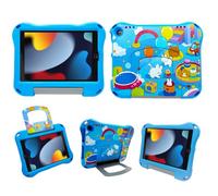 All-New iPad 9th / 8th / 7th Generation case.(iPad 10.2 Inch 2021/2020/2019), Lightweight & Shockproof Handle Stand Case Compatible with iPad Pro 10.5" / iPad Air 3 10.5" / iPad 10.2 (Printing Blue)