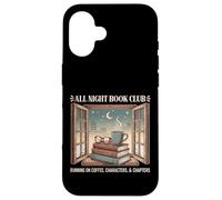 All Night Book Club Running on Coffee, Characters & Chapters Case for iPhone 16