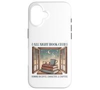 All Night Book Club Running on Coffee, Characters & Chapters Case for iPhone 16