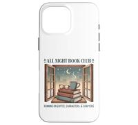 All Night Book Club Running on Coffee, Characters & Chapters Case for iPhone 16 Pro Max