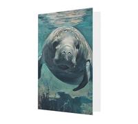 All-Occasion Crazy Save Manatee print Card Birthday Sympathy Christmas Thank You Greeting Cards Envelopes