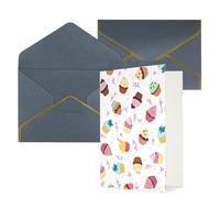 All Occasion Delicious Cupcakes Print Greeting Cards,Blank Inside,with envelope,Suitable for friends family