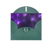 All-Occasion Greeting Cards With Dark Green Envelope, Magic Galaxy Sky Purple, Blank Inside Thank You Cards Set, Luxury Pearl Paper Eco-Friendly Blank Note Cards For Wedding Birthday Christmas