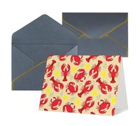 All Occasion Lobster and Crab Print Greeting Cards,Blank Inside,with envelope,Suitable for friends family