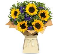 All Occasions Sunflower Bouquet - Summer Breeze Fresh Sunflowers And Gerberas - Delivery Flowers For Birthdays, Anniversaries, Get Well, Thank You Gifts