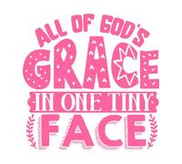 All of God's Grace is Reflected in one Little face Vinyl Art Sticker 54.6x54.7cm Self Adhesive Pink
