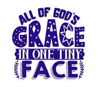 All of God's Grace is Reflected in one Little face Vinyl Wall Decals 54.6x54.7cm Easy Installation DarkBlue