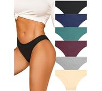 ALL OF ME 6 Pack Women's Cotton Underwear Slips Hipster Panties Multipack,L
