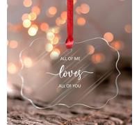 All of Me Loves All of You Window Pendant Bible Verses Religious Round Ornament Keepsake Inspirational Motivational Quote Acrylic Christmas Bauble Gifts for Family Friends