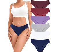 ALL OF ME Women's Cotton Underwear, Pack of 6, Multicolour, L, Low-Rise, Cheeky