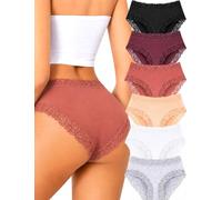 ALL OF SHE 5 Pack High Waisted Underpants Ladies Seamless Briefs Seamless Underwear High Waist Comfortable Hipster No Show Panties Multipack XS-3XL