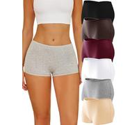 ALL OF SHE Ladies Soft Cotton Boxer Briefs - Breathable Women's Briefs Cotton Stretch and Comfortable for Daily Use, 6 Pieces, Sizes S-XXL, A-6 Pack, L