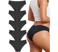 ALL OF SHE Women's Cotton Underwear Panties for Women Briefs 5-Pack,S