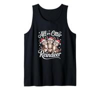 All of The Otter Reindeer Christmas Playful Winter Animals Tank Top
