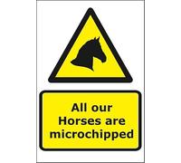 All our horses are microchipped Dibond Aluminium sign - 20 x 30 cm