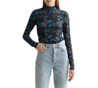 All Over Printed Mock Neck Long Sleeve T-Shirt