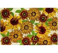 All Over Sunshine Sunflower Spring Summer Natural Coir Doormat Indoor Outdoor Welcome Entryway Front Door Mat Brown Yellow Green 23.6x15.7 Inch