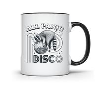 All Panic No Disco Funny Raccoon Ceramic Drinkware Cute Coffee Mug Microwave Safe Tea Mugs for Everyday Use Kitchen Cappuccino 330Ml