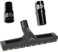 ALL PARTS ETC. Vacuum Floor Brush Attachment, 12 Inch Brush for 1.25” Vacuum Accessories with Two Adapters for 1 3/8” & 1.5" Compatibility with Shop Vac, Shark, Miele, Bissell, Nutone, & Central Vacs
