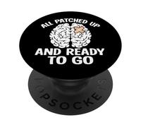 All Patched Up And Ready to Go Brain Cancer Awareness PopSockets Adhesive PopGrip