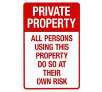 All Persons Using This Property Do So At Their Own Risk Warning Metal Sign Tin Signs Aluminum Plaque For Outdoors Use Yard Farm Fence Home Wall Decor 8X12 Inch