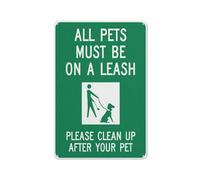 All Pets Must Be On A Leash Please Clean Up After Your Pet Sign Safe Sign, Signs Outdoor, 12 X 8 In, Sign For Home, Business, Driveway Alert