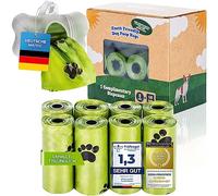 all Pets United Organic Dog Excrement Bag with Dispenser Compostable Dog Excrement Bag with Dog Excrement Bag Dispenser 100% Biodegradable Dog Bag with Leash Holder (120 bags: 8 rolls + 1 dispenser)