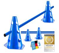 all Pets United® Plug-in hurdle set for dogs; Agility training accessories for dogs & horses; Hurdle set with bar & cones for animal & football training; Weatherproof & stable (2 sets)
