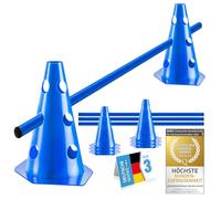 all Pets United® Plug-in hurdle set for dogs; Agility training accessories for dogs & horses; Hurdle set with bar & cones for animal & football training; Weatherproof & stable (3 sets)