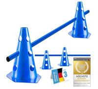 all Pets United® Plug-in hurdle set for dogs; Agility training accessories for dogs & horses; Hurdle set with bar & cones for animal & football training; Weatherproof & stable (1 set)