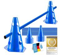 all Pets United® Plug-in hurdle set for dogs; Agility training accessories for dogs & horses; Hurdle set with bar & cones for animal & football training; Weatherproof & stable (6 sets)