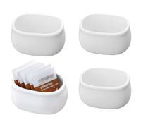 All-Pie Set of 4 Sugar Packet Holder, Ceramics Caddy for Coffee Bar, Classic Bag Sweetener Packets Storage Container for Tea Bag Organizer, Table, Restaurant, Hotel
