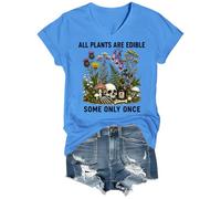 All Plants are Edible Some Only Once Shirt Women Men Dark Botanical Humor Tee