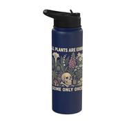All Plants are Edible Some Only Once Skull Botany Gardener Stainless Steel Insulated Water Bottle