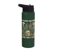 All Plants are Edible Some Only Once Skull Botany Gardener Stainless Steel Insulated Water Bottle