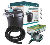 AllPondSolutions Pressurised Koi Fish Pond Filter Complete Kit with Pond Pump and UV Steriliser Light All in One - Up to 25000 litres - PFC-25000-KIT