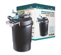 AllPondSolutions Pressurised Koi Fish Pond Filter with UV Steriliser - 2-in-1 Biological, Mechanical UV Pond Filter System - Easy to Clean & Maintain - For Outdoor Ponds Up to 30000 Litres - PFC-30000