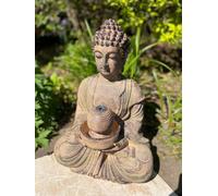 All Pond Solutions Meditating Buddha Water Feature With Led Lights - Solar - 36X29X50Cm