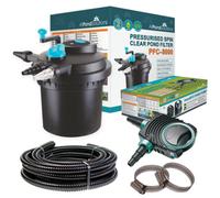 AllPondSolutions Pressurised Koi Fish Pond Filter Complete Kit with Pond Pump and UV Steriliser Light All in one - Ponds Up to 8000 litres - PFC-8000-KIT Black