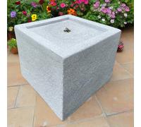 All Pond Solutions Square Water Feature With Led Lights - Solar Powered - Light Grey 37X37X30Cm