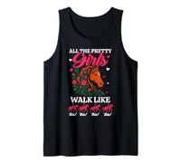 All pretty girls walk like this horse riding women floral Tank Top