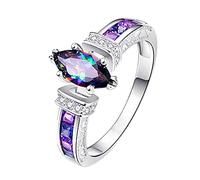 All Prime Clearance Items Fashion 925 Silver Jewelry Mystic, Ring Fashion Women 6-10 Wedding Silver Rings, Cubic Zirconia Shiny Rhinestone Wedding Eternity Love Jewellery Ring Elegant for Women