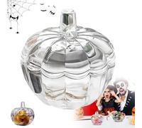 All Primes Halloween Glass Pumpkin, Jar with Lid Pumpkin Halloween Candy Bowl Pumpkin Shaped Snack Container for Halloween Home Decoration Thanksgiving Centerpieces, Novelty Party Sweet Storage