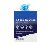 All-Purpose Antibacterial Wipes - 200 Tear-Off Sheets in Gloss Finish Portable Dispenser, Food Contact Safe, Colour-Coded for Hygiene, Inhibits Bacterial Growth (Blue)